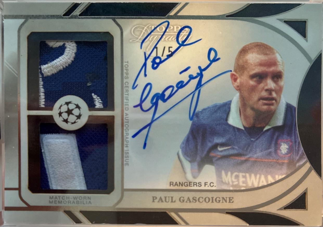 Paul Gascoigne - Dynasty UEFA Autograph Dual Relic #ADRL-GA