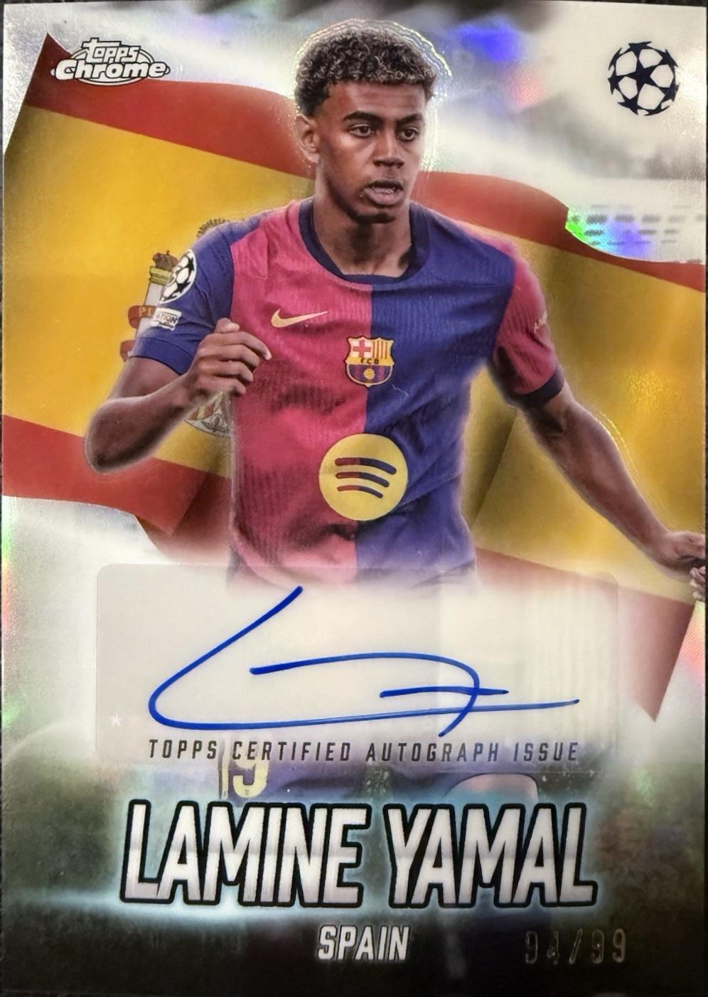 Lamine Yamal - Chrome UEFA Global Attractions Autograph #GLA-LY