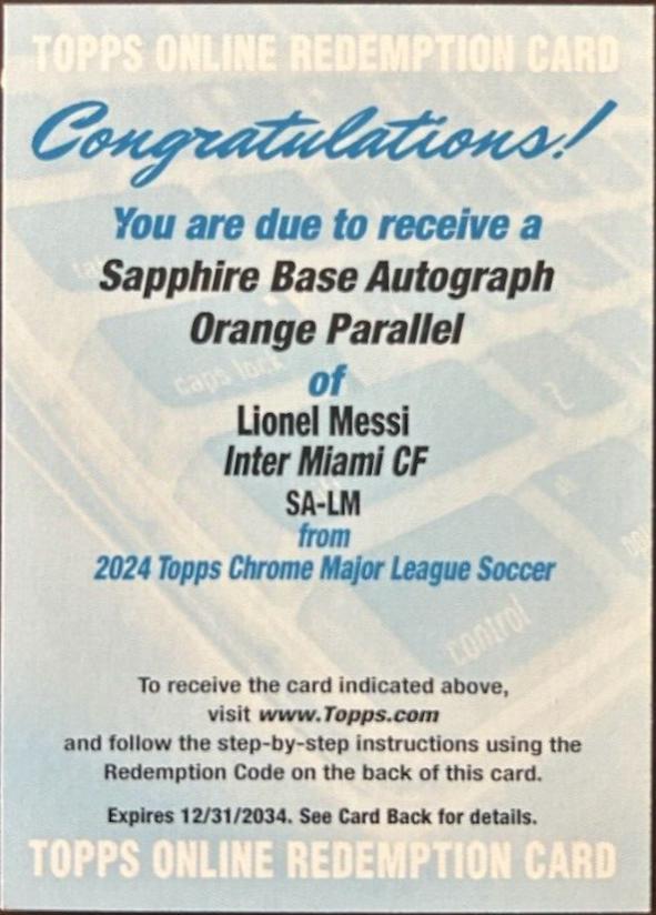 Lionel Messi - Chrome Sapphire MLS Autograph #SA-LM