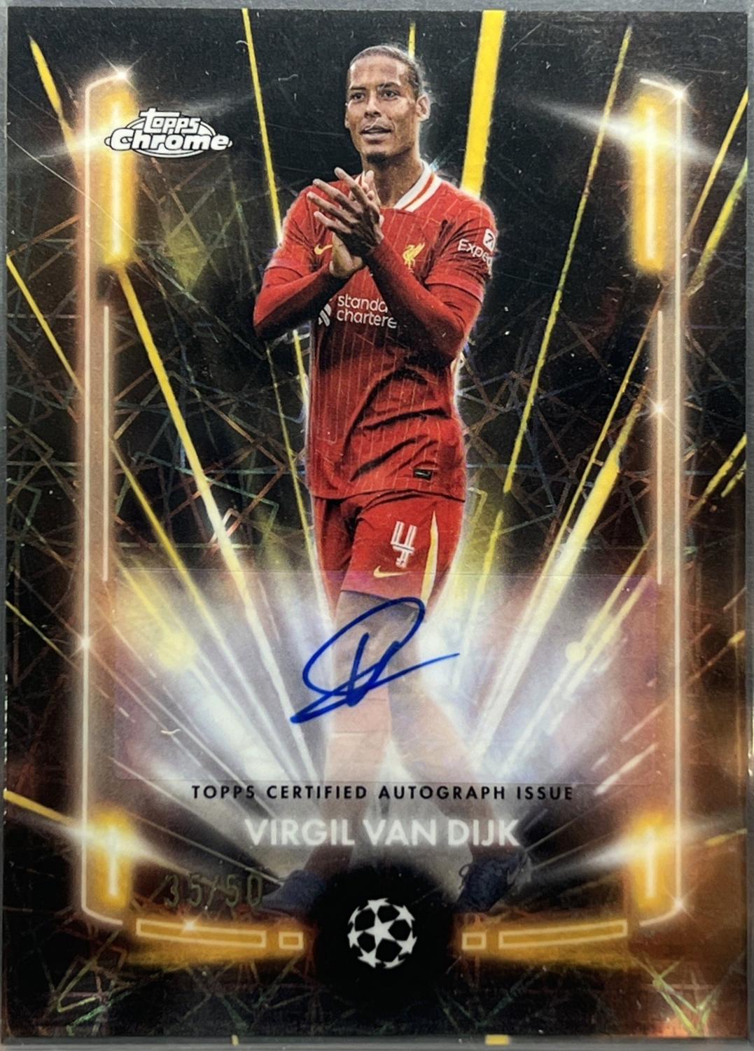Virgil van Dijk - Chrome UEFA Black Lazer Autograph #BLA-VV
