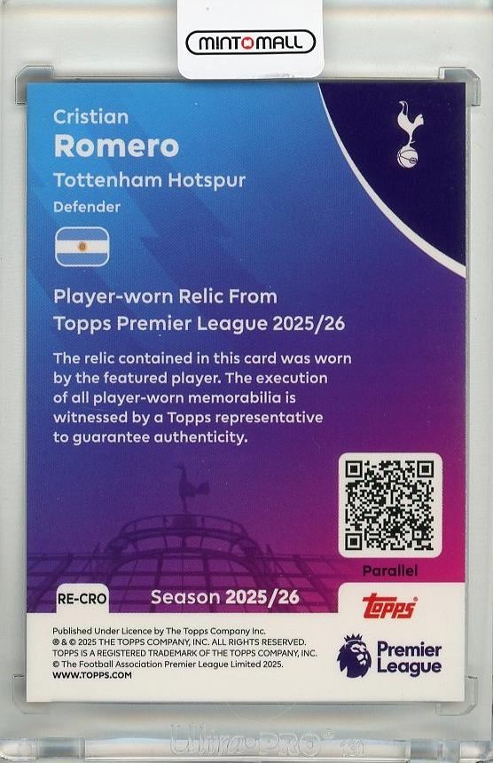 Cristian Romero - Premier League Relic #RE-CRO