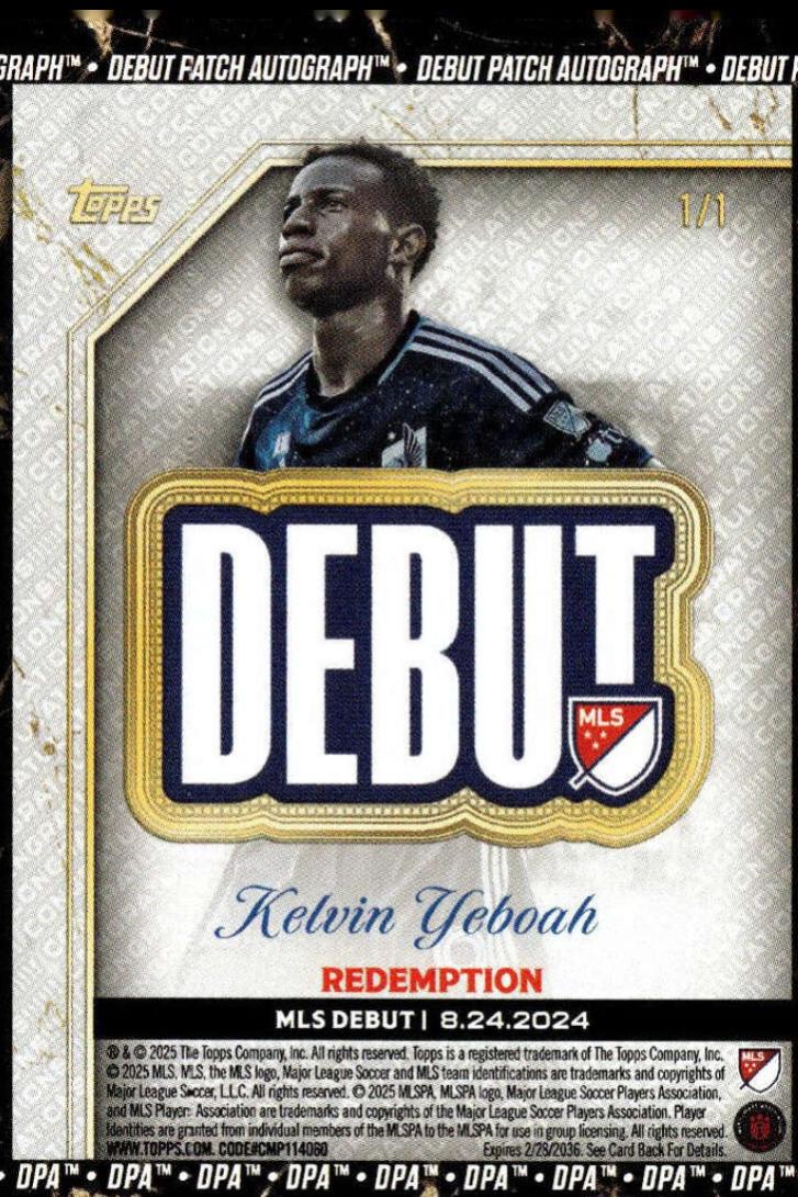 Kelvin Yeboah - Chrome MLS Debut Patch Autograph #DPA-KY