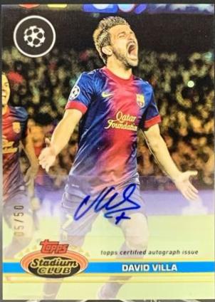 David Villa - Stadium Club Chrome UEFA Classic Kits Autograph #CKA-DV