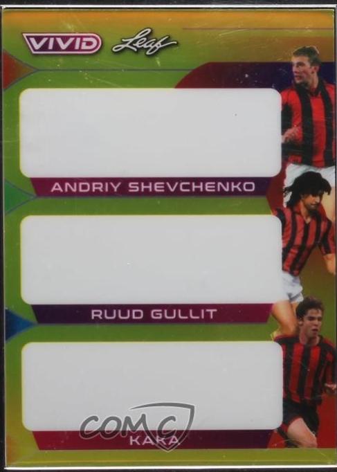 Andriy Shevchenko , Ruud Gullit , Kaka - Vivid Triple Autographs #TA-23