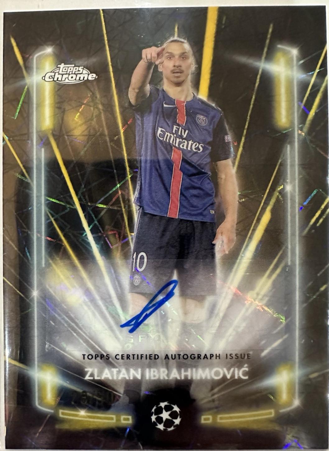 Zlatan Ibrahimovic - Chrome UEFA Black Lazer Autograph #BLA-ZI