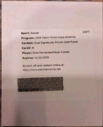 Enzo Fernandez / Paulo Dybala - Prizm Copa America Dual Signatures #DS-EP