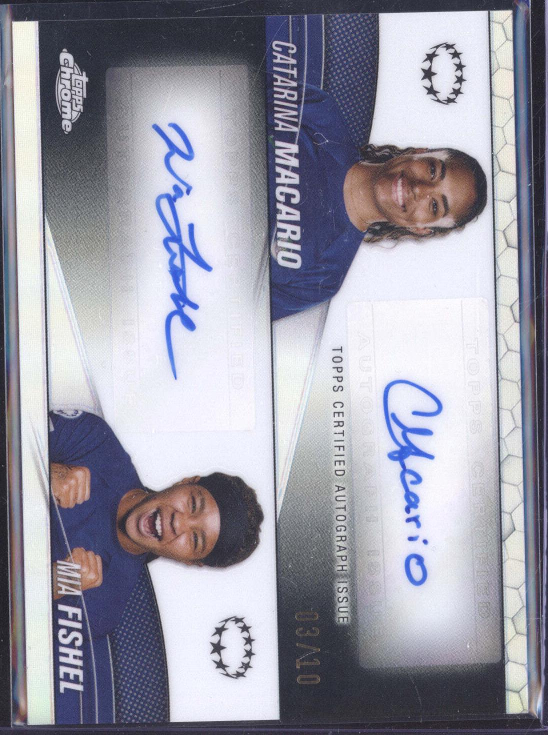 Catarina Macario / Mia Fishel - Chrome UWCL Dual Autograph #DA-MF