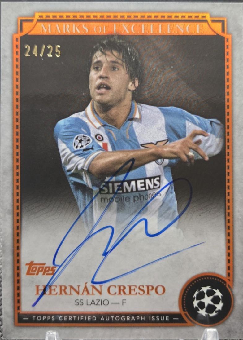 Hernan Crespo - Chrome UEFA Marks of Excellence Autograph #EX-HC2