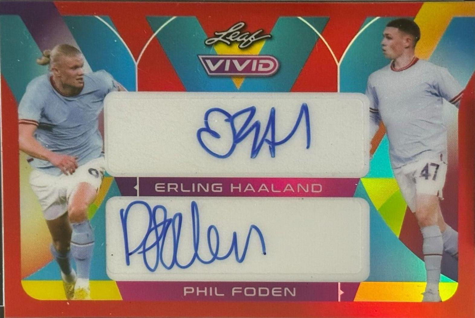 Erling Haaland , Phil Foden - Vivid Dual Autographs #DA-30