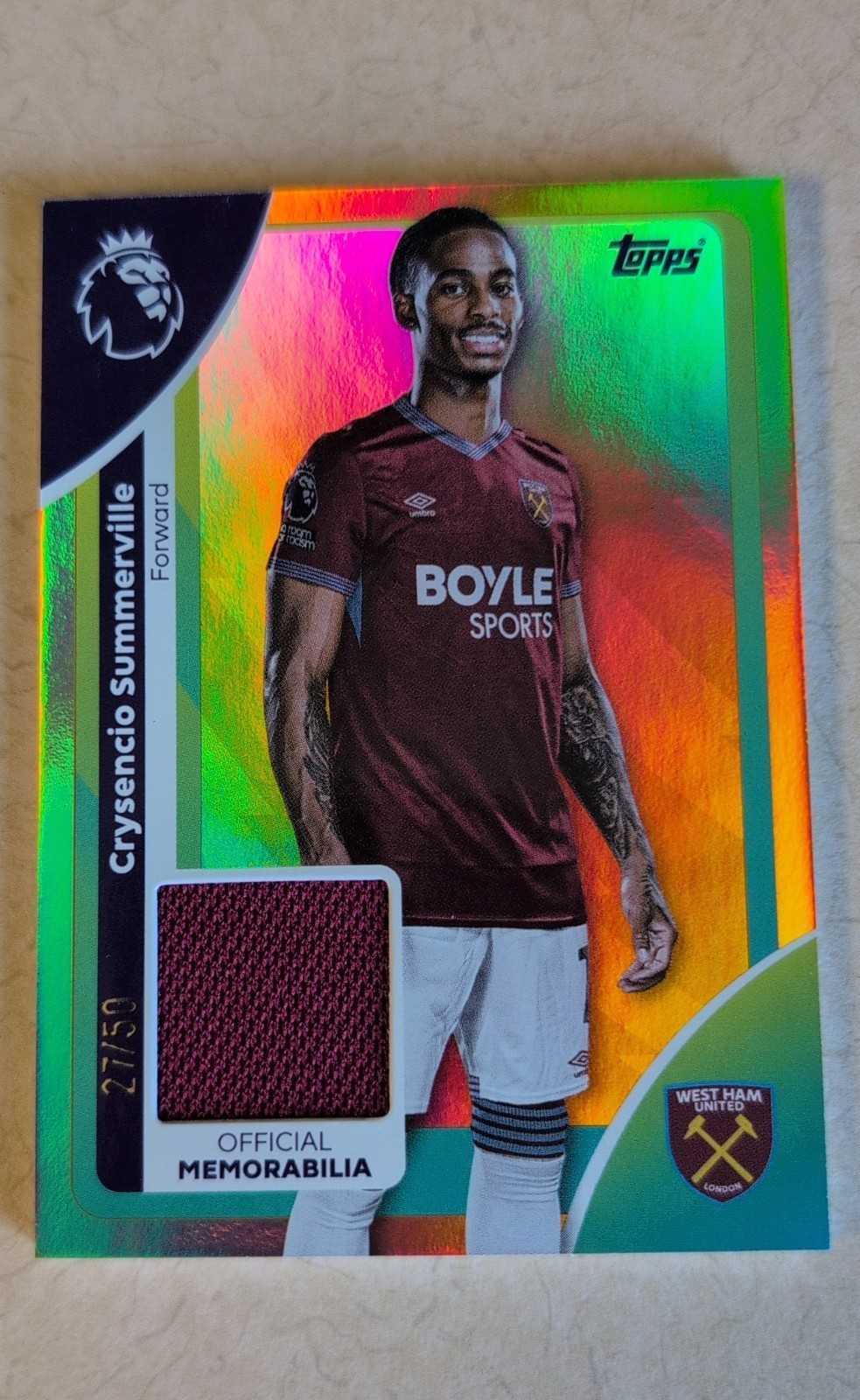 Crysencio Summerville - Premier League Relic #RE-CS