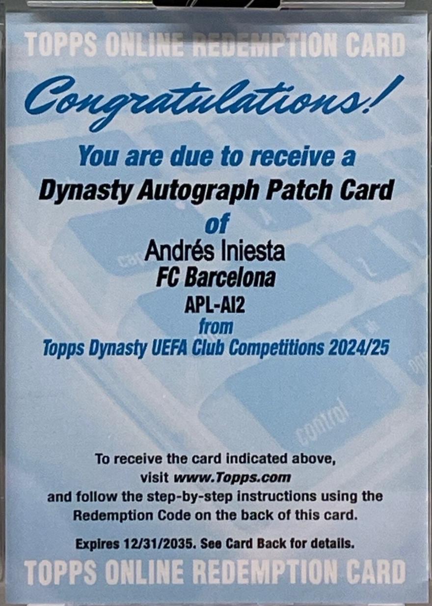 Andres Iniesta - Dynasty UEFA Autograph Patch #APL-AI2