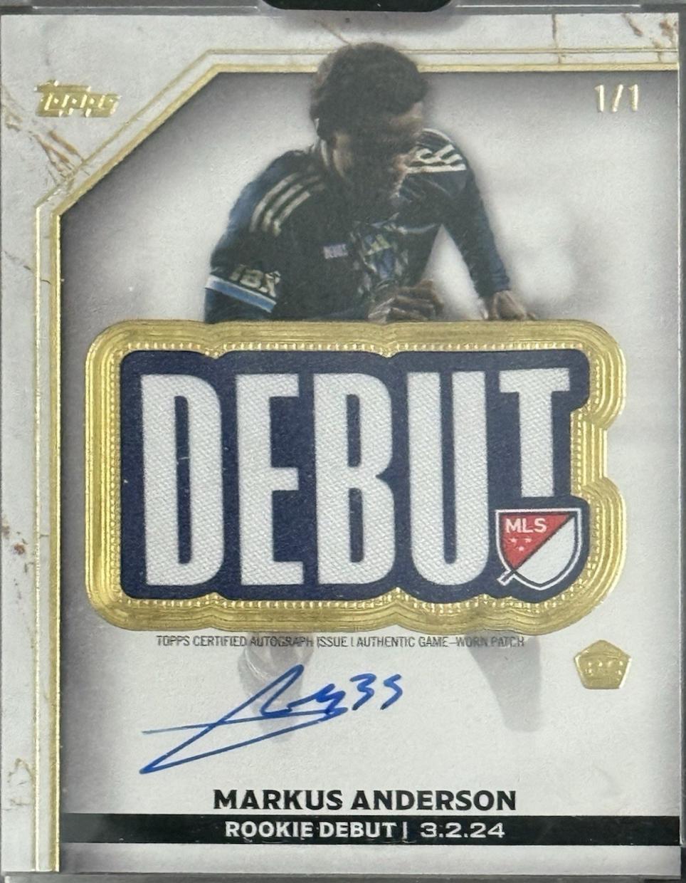 Markus Anderson - Chrome MLS Debut Patch Autograph #DPA-MA