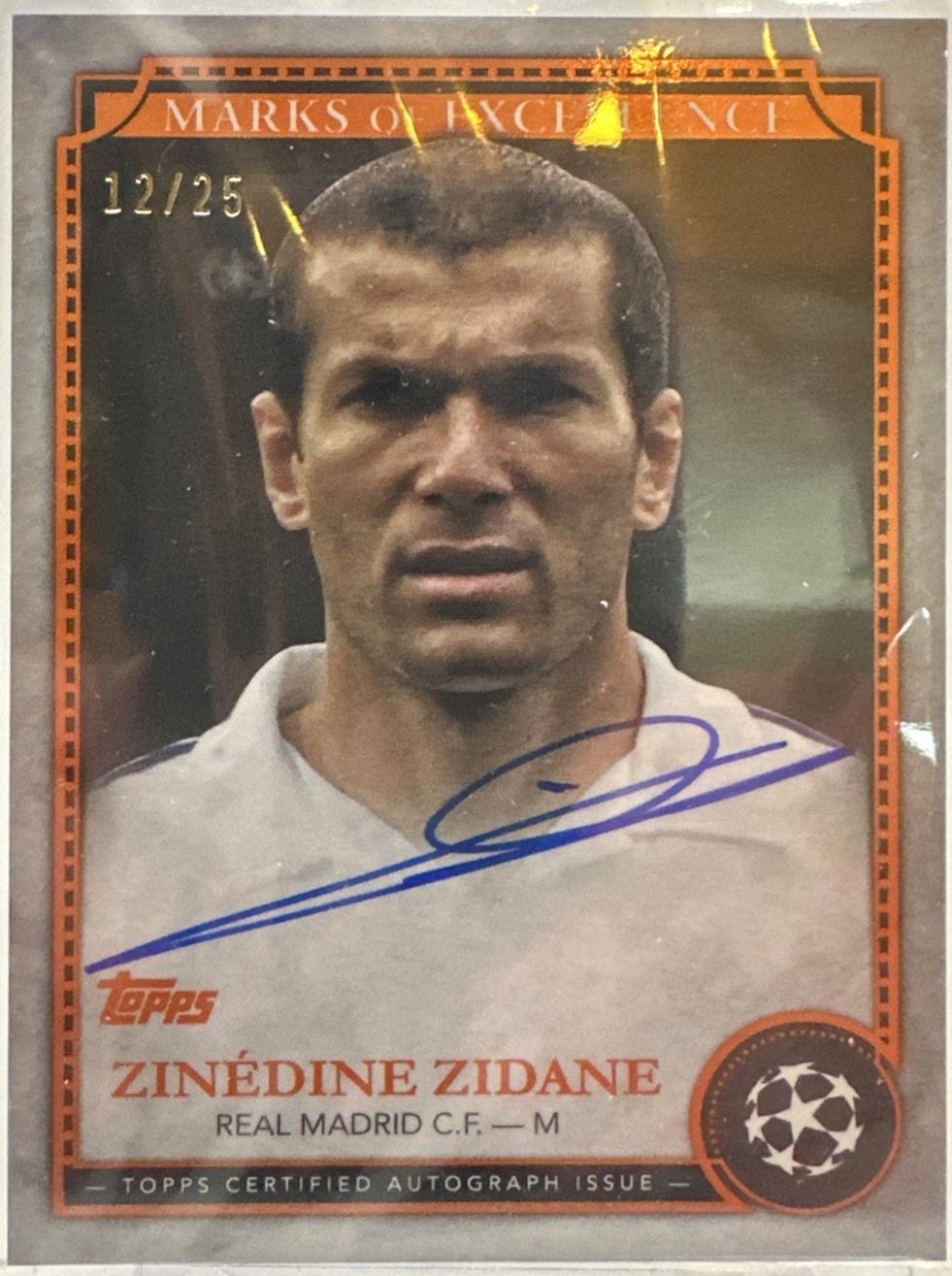 Zinedine Zidane - Chrome UEFA Marks of Excellence Autograph #EX-ZZ7