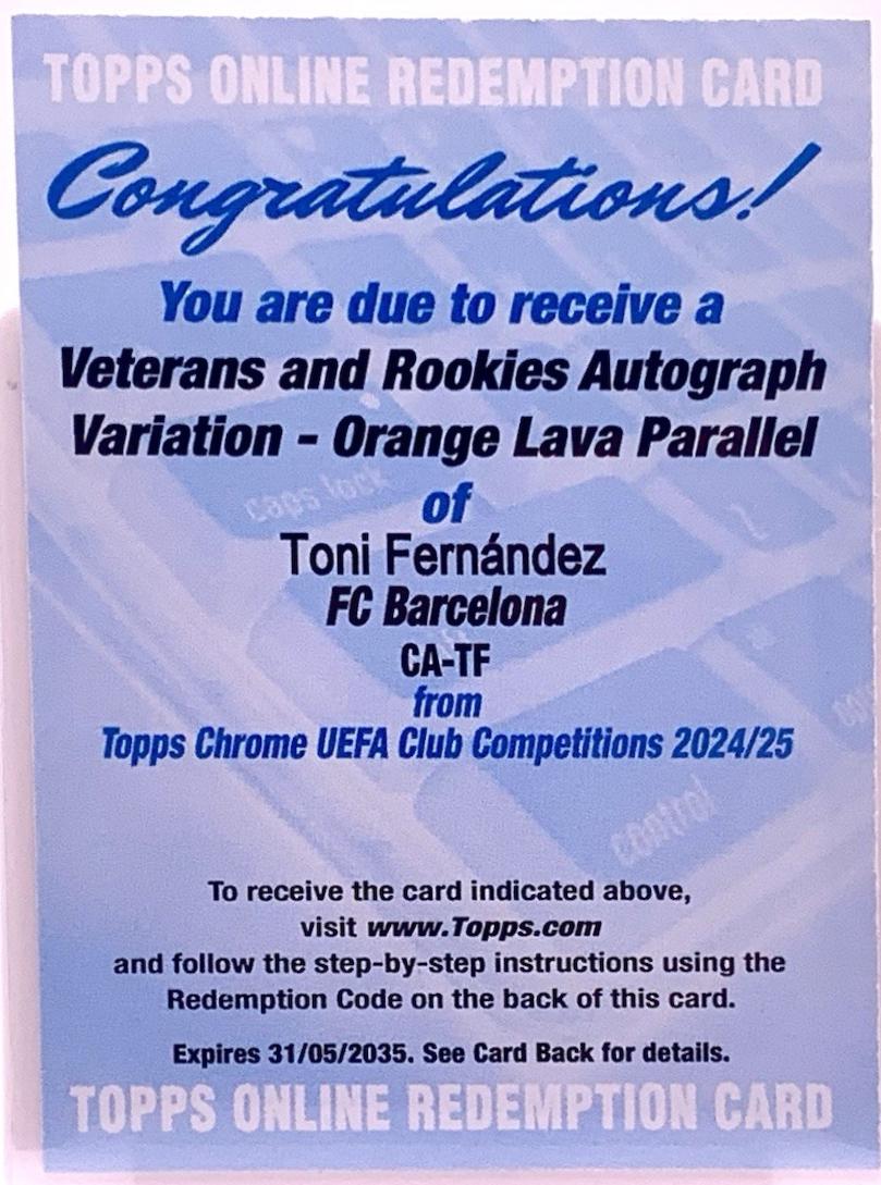 Toni Fernandez - Chrome UEFA Autograph #CA-TF