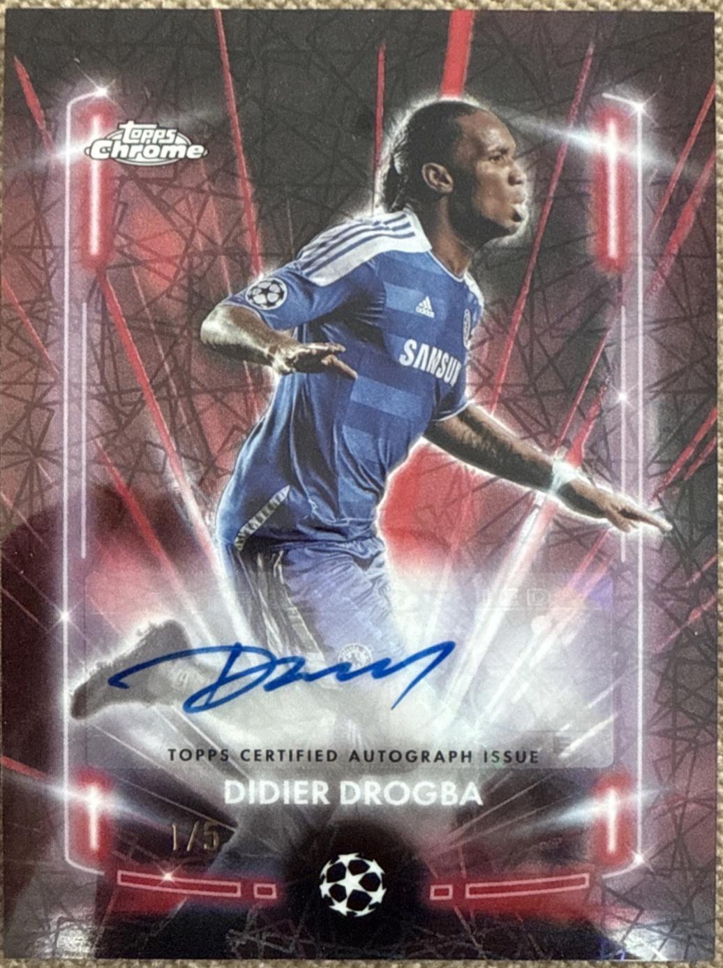 Didier Drogba - Chrome UEFA Black Lazer Autograph #BLA-DD