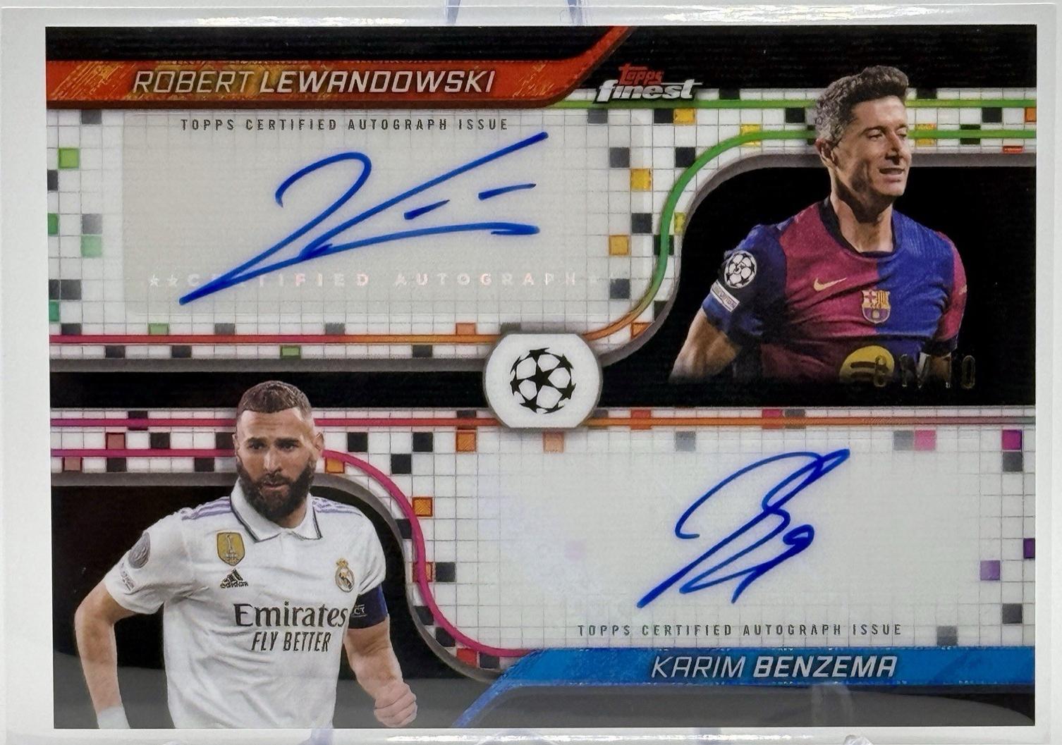 Karim Benzema / Robert Lewandowski - Finest UEFA Dual Autograph #FDA-LB