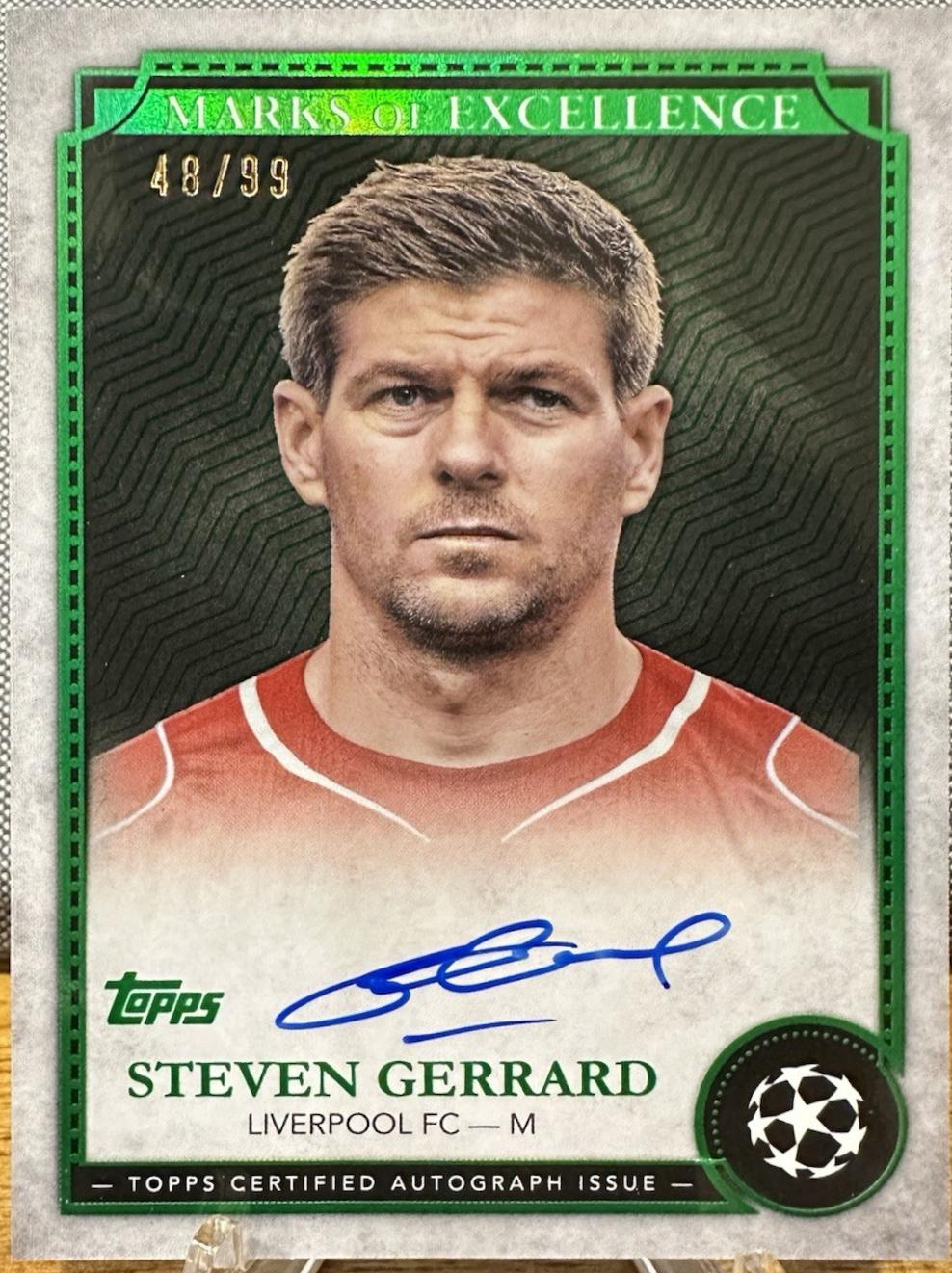 Steven Gerrard - Chrome UEFA Marks of Excellence Autograph #EX-SG1