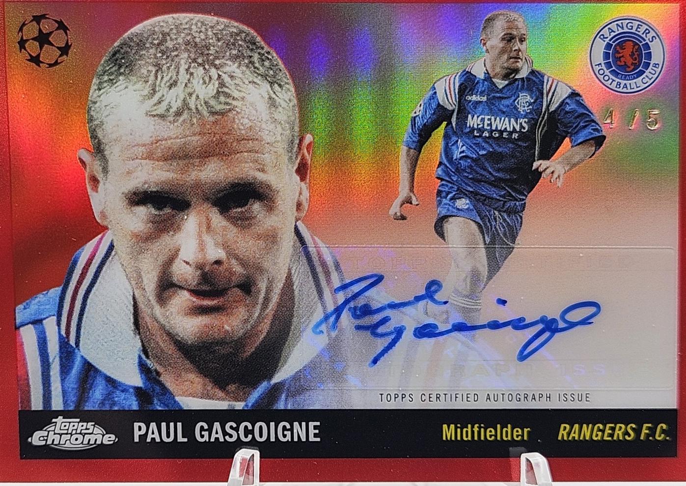Paul Gascoigne - UEFA 1955 Autograph #55-PG