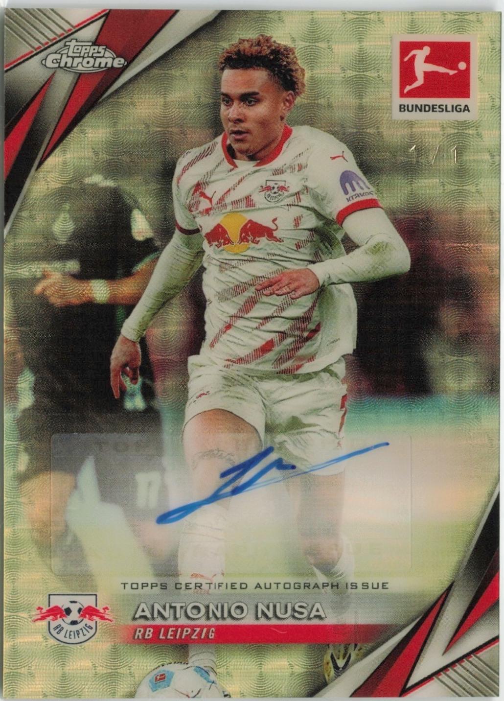Antonio Nusa - Chrome Bundesliga Autograph #BA-AN