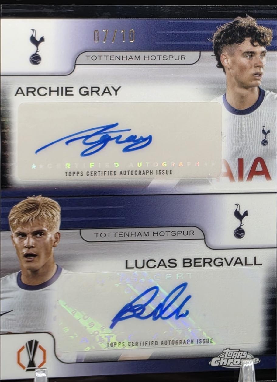 Archie Gray / Lucas Bergvall - Chrome UEFA Dual Autograph #DA-GB
