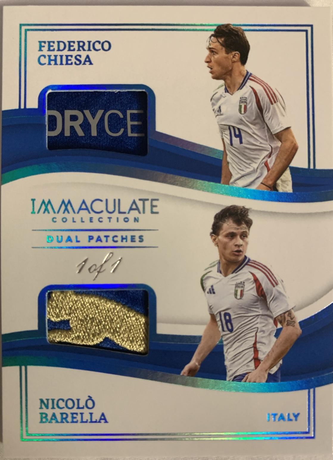 Federico Chiesa / Nicolo Barella - Immaculate Dual Patch #DP-FN