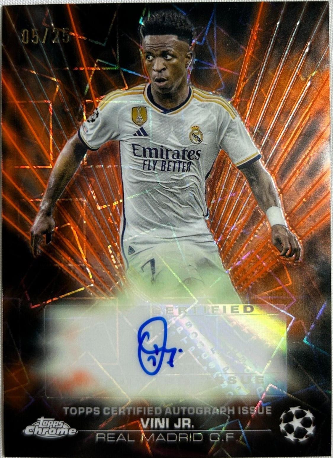 Vini Jr. - Chrome UEFA Club Black Lazer Autograph #BLA-VJ