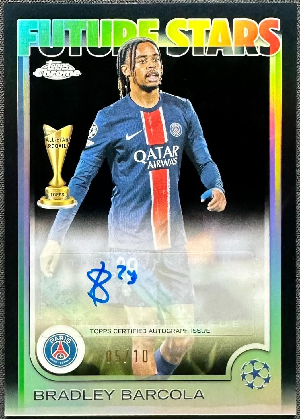 Bradley Barcola - Chrome UEFA Future Stars Autograph #FSA-BB