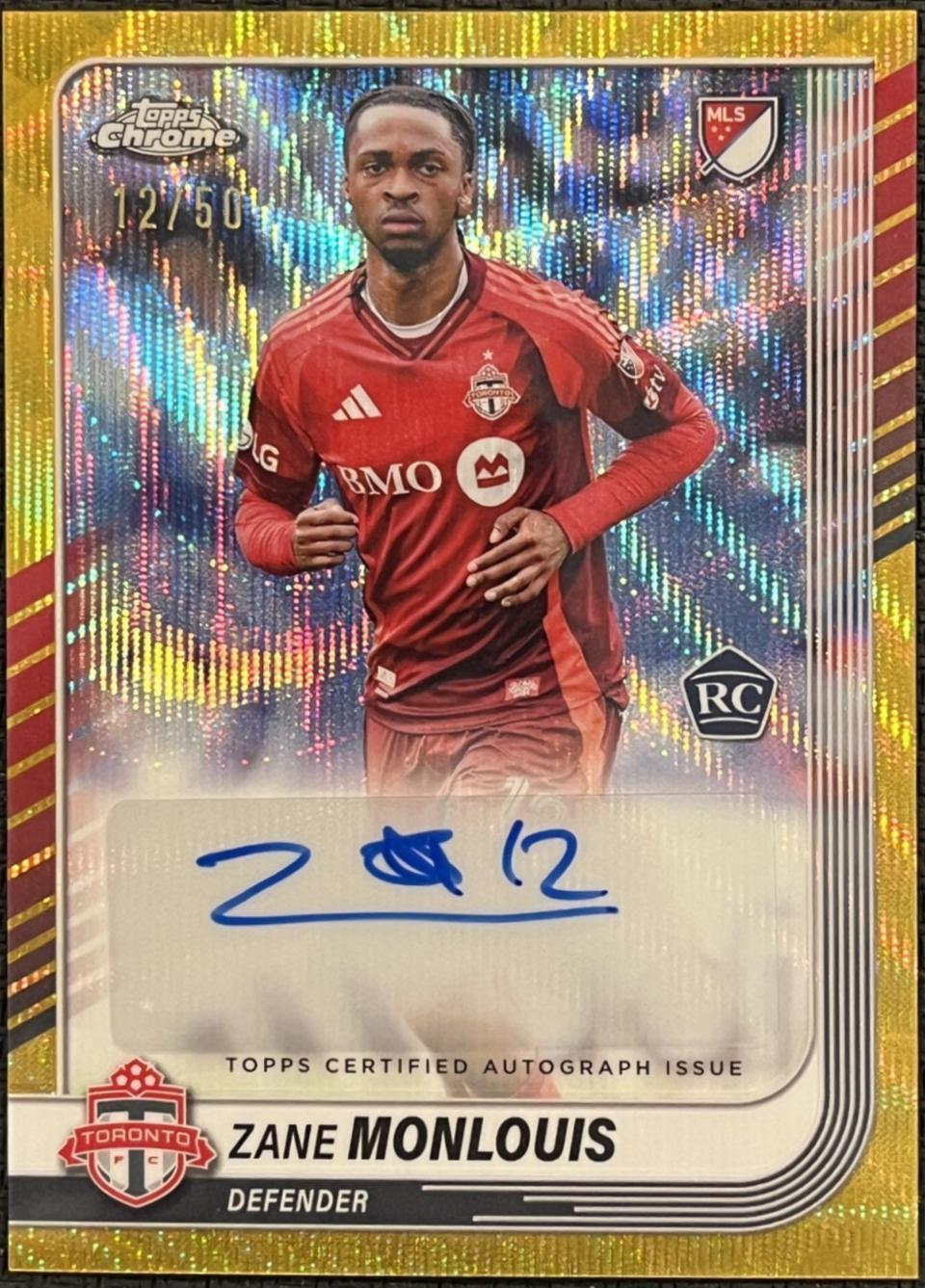 Zane Monlouis - Chrome MLS Autograph #CA-ZM