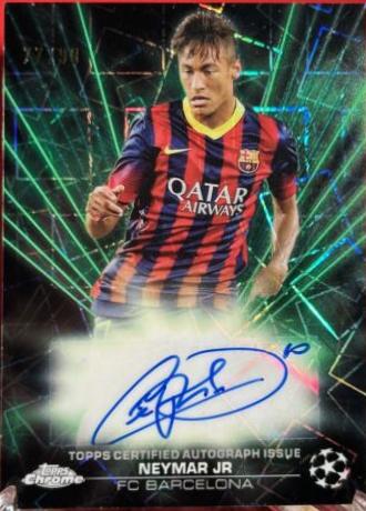 Neymar Jr - Chrome UEFA Club Black Lazer Autograph #BLA-NJ