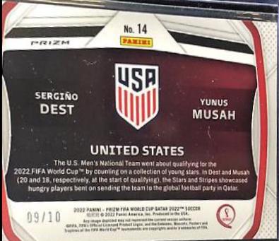 Sergino Dest, Yunus Musah - Prizm World Cup Connections #14