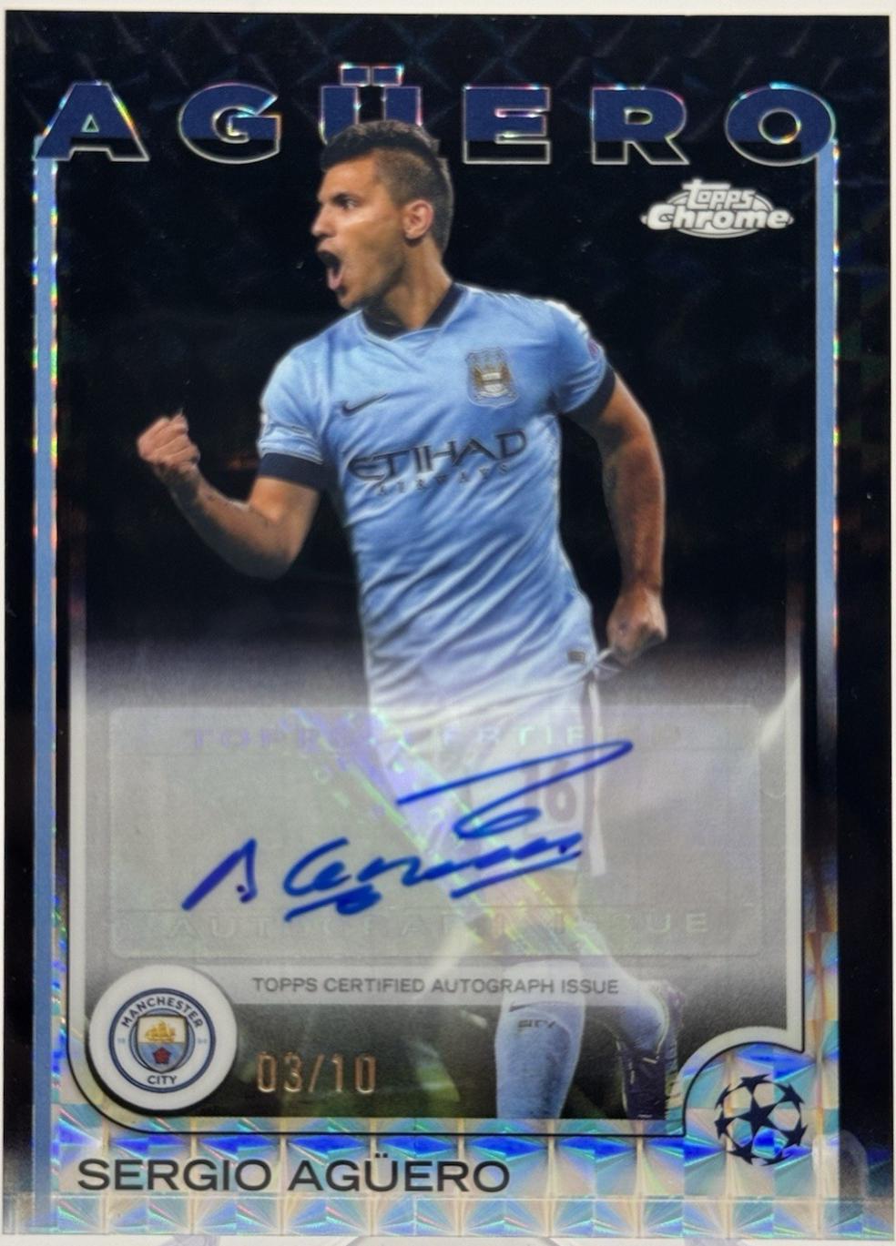 Sergio Aguero - Chrome UEFA Autograph #CA-SA