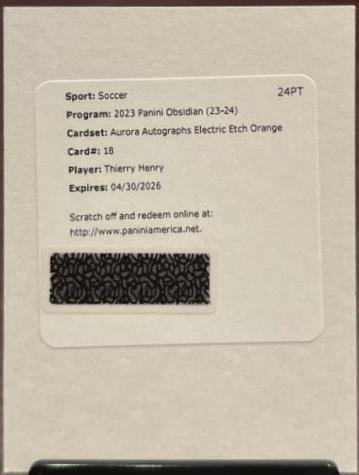 Thierry Henry - Obsidian Aurora Autograph #AA-TH
