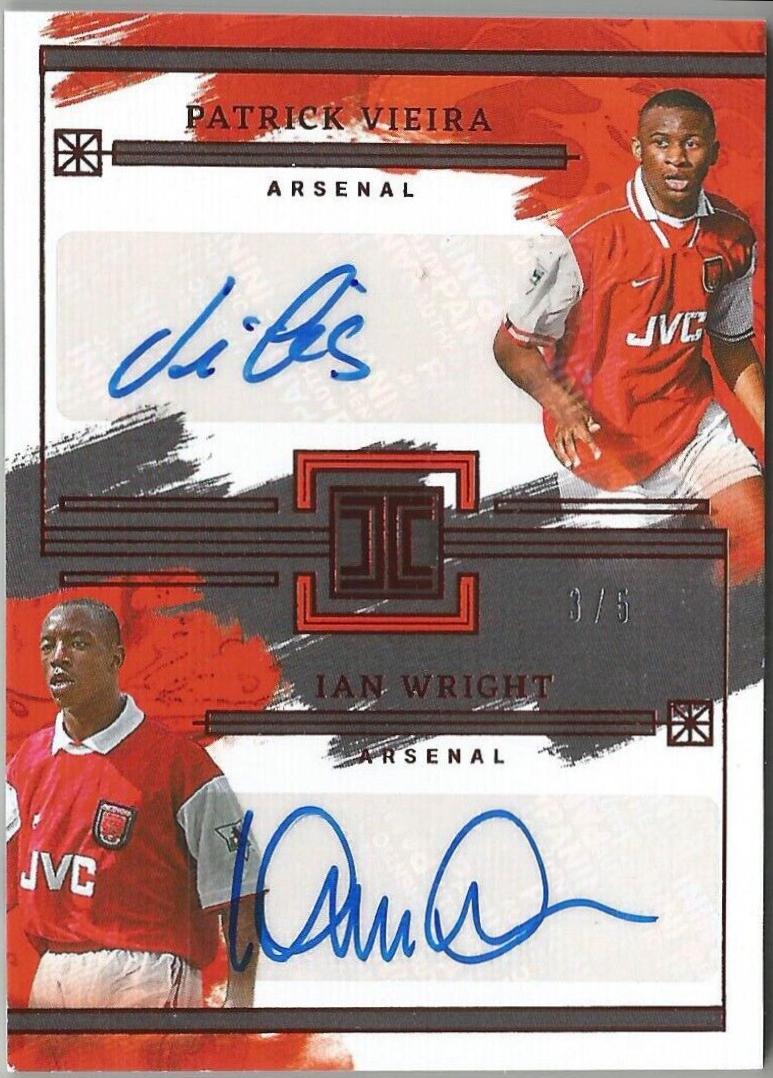 Patrick Vieira / Ian Wright - Impeccable Premier League Dual Autograph #DA-ARS