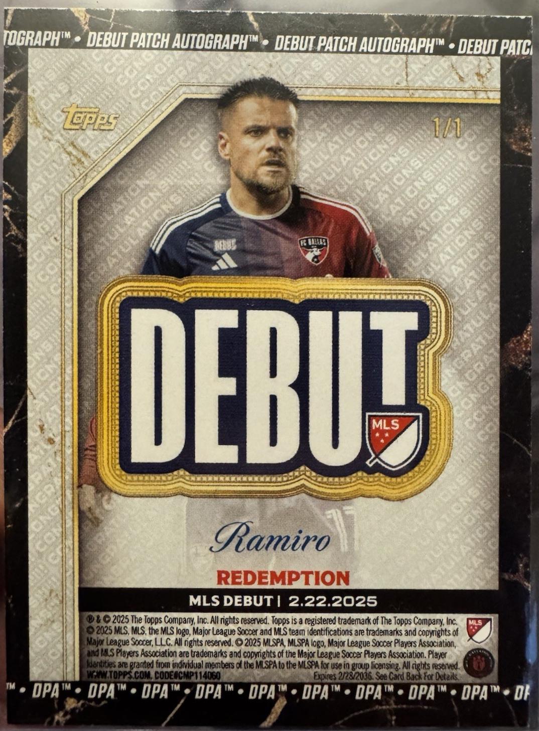 Ramiro - Chrome MLS Debut Patch Autograph #DPA-RI
