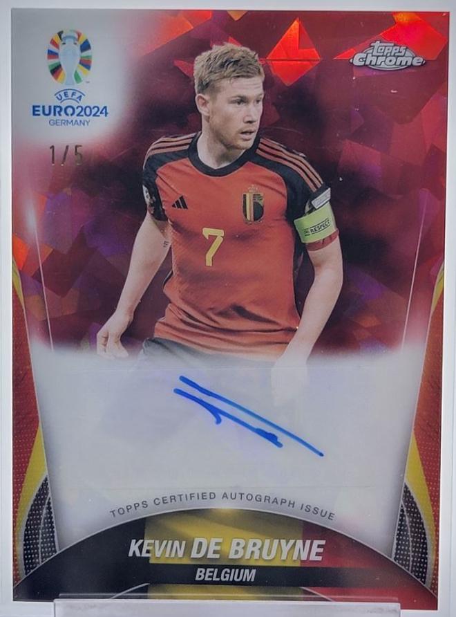 Kevin De Bruyne - Chrome Sapphire UEFA Euro Autograph #CA-DB