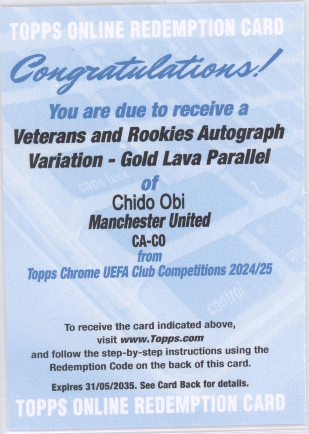 Chido Obi - Chrome UEFA Autograph #CA-CO