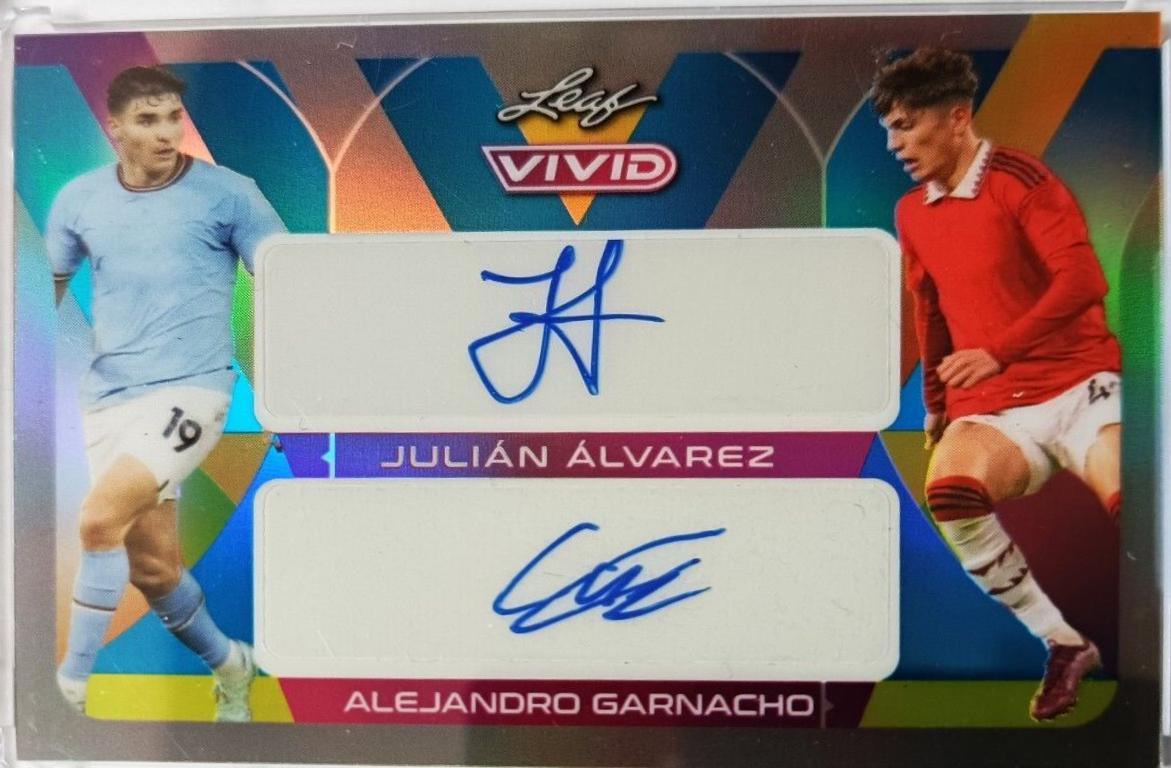 Julian alvarez , Alejandro Garnacho - Vivid Dual Autographs #DA-45