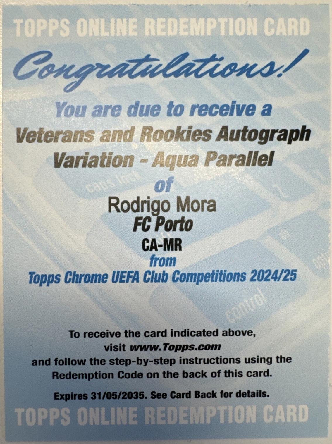 Rodrigo Mora - Chrome UEFA Autograph #CA-MR