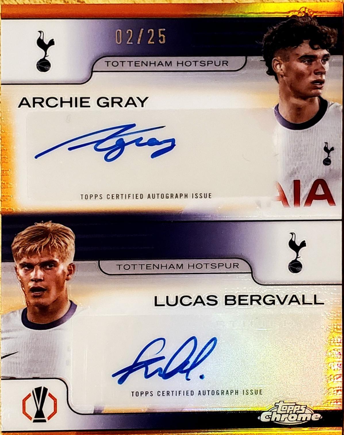Archie Gray / Lucas Bergvall - Chrome UEFA Dual Autograph #DA-GB