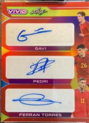 Gavi , Pedri , Ferran Torres - Vivid Triple Autographs #TA-25