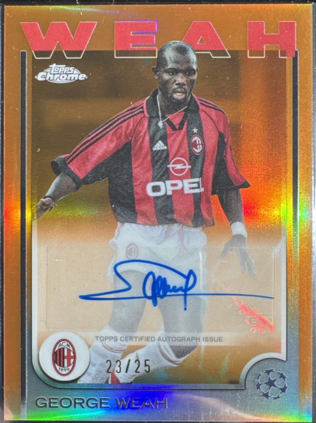 George Weah - Chrome UEFA Autograph #CA-GW