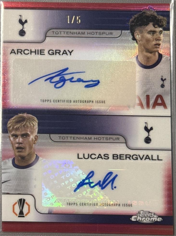 Archie Gray / Lucas Bergvall - Chrome UEFA Dual Autograph #DA-GB