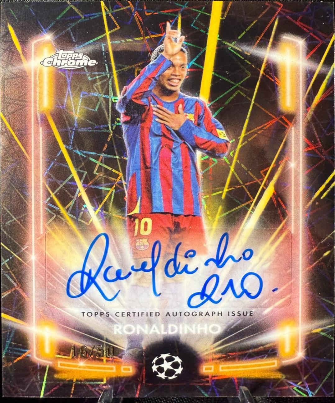 Ronaldinho - Chrome UEFA Black Lazer Autograph #BLA-RI