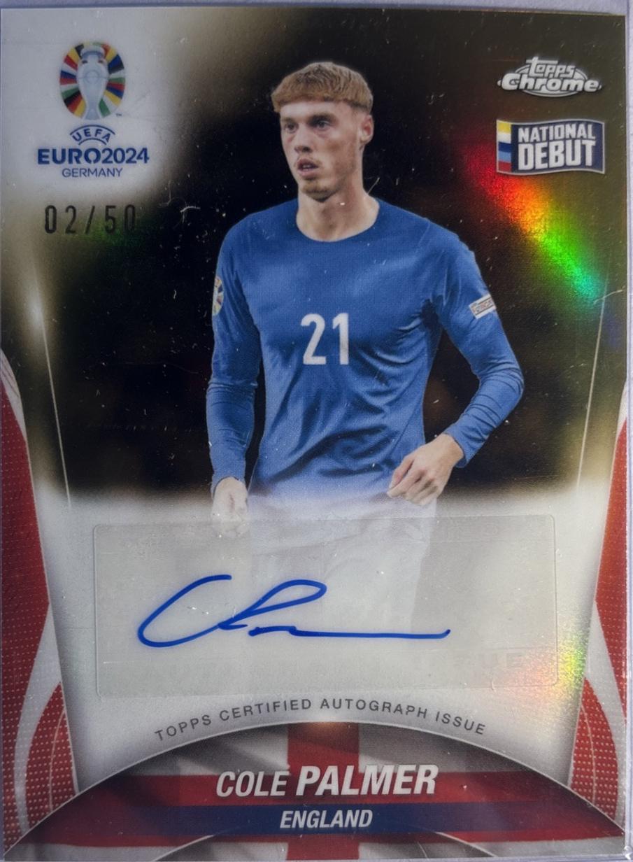 Cole Palmer - Chrome Sapphire UEFA Euro Autograph #CA-CP