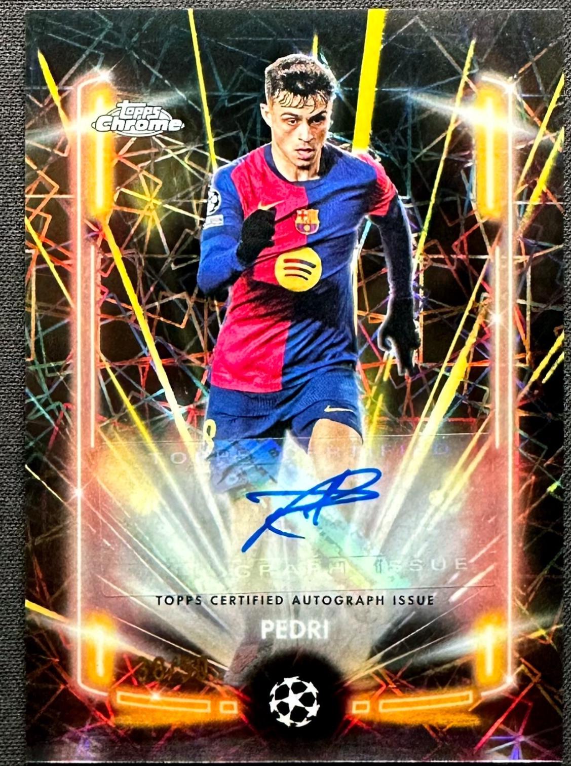 Pedri - Chrome UEFA Black Lazer Autograph #BLA-PE