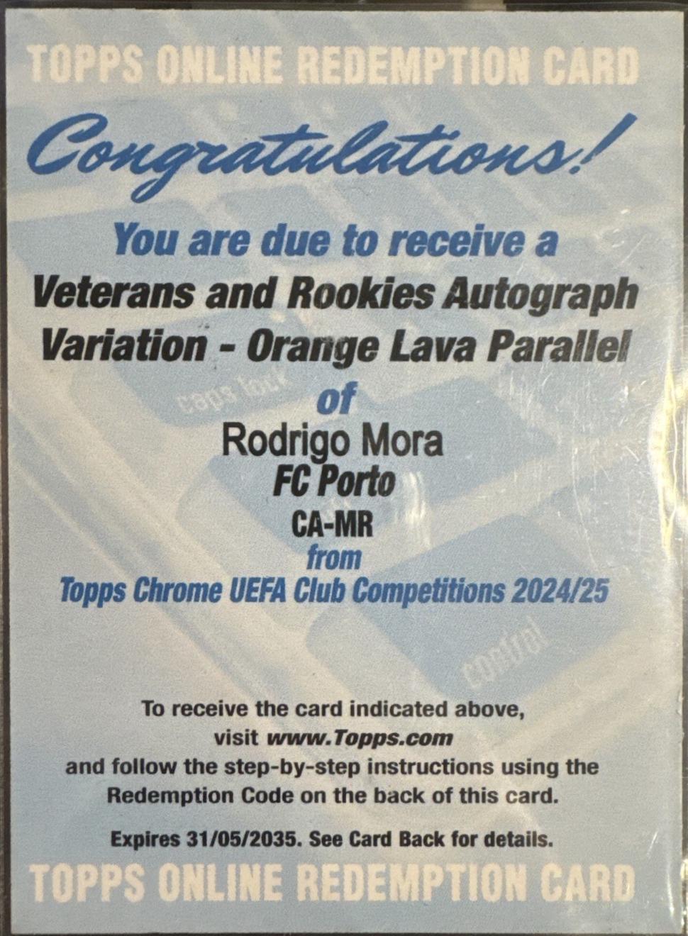 Rodrigo Mora - Chrome UEFA Autograph #CA-MR