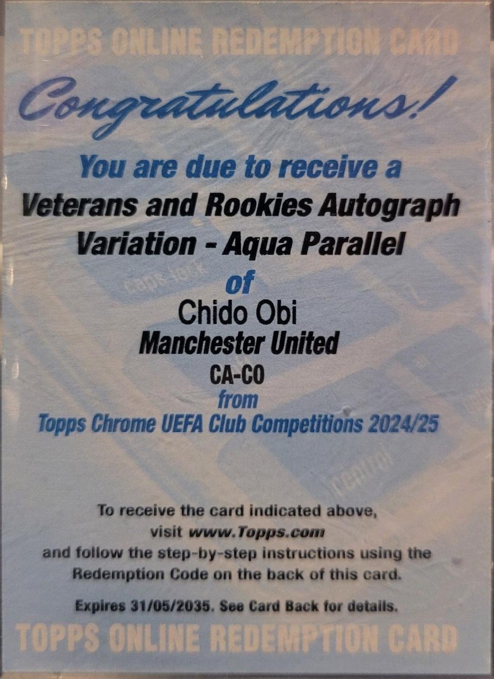 Chido Obi - Chrome UEFA Autograph #CA-CO