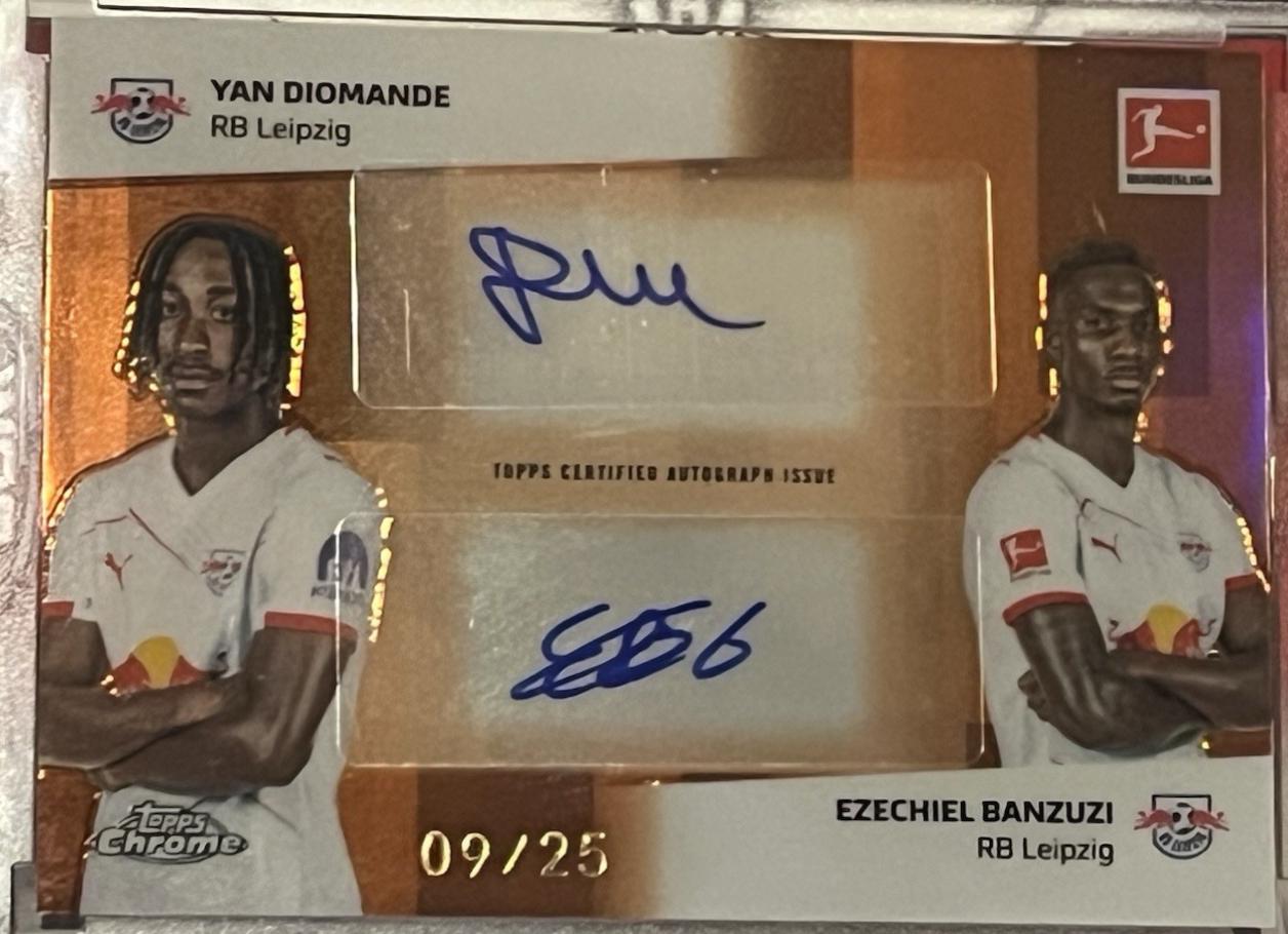 Yan Diomande / Ezechiel Banzuzi - Chrome Bundesliga Dual Autograph #DA-DB