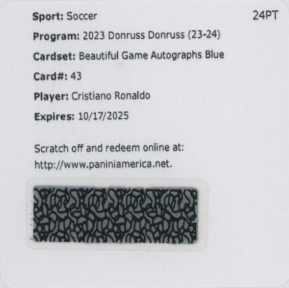 Cristiano Ronaldo - Donruss Beautiful Game Autograph #BG-CR7