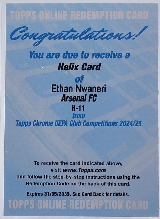 Ethan Nwaneri - Chrome UEFA Helix #H-11
